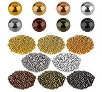 KINBOM 2400 Pièces, 3mm Métal Rocaille Perle assortiments dore dorées Petites d'Espacement Rondes Plaqué Métallisé breloques pour Bijoux Bracelets Collier Bricolage Artisanat Décoration (8 Couleurs)