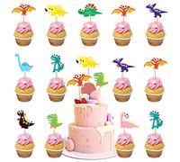 KINBOM 27 Pièces Décorations de Gâteaux de Dinosaures, Vives et Ravissantes Cake Topper Dinosaure pour Baby Shower Fête D'anniversaire de Dinosaures du Jurassique Fournitures