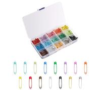 KINBOM 300 Pièces 32 mm Épingles a Nourrice Colorées, 15 Couleurs Épingles de Sûreté en Métal pour la Couture Artisanale et la Fabrication de Bijoux