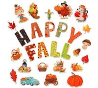 KINBOM 56pcs Stickers Fall, Décoration d'Automne avec 100pcs Points de Colle Découpes en Papier Scrapbooking DIY pour Les Décorations de Fêtes d'École de Classe