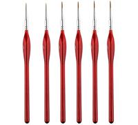 KINBOM 6 pièces Pinceaux pour Peinture, Détail Pinceau Paint Brushes Paint Brushes Watercolour pour Peinture Acrylique Artisanat Miniature Peinture à l'huile Aquarelle (Rouge, 3 Spécifications)