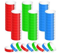 KINBOM 600 Pièces Bracelet D'identification Néon, Étanches Bracelets en Papier Bracelets Événementiels Colorés Bracelet Entrée Brassards pour Événements Festivals Concerts (Vert, Rouge, Bleu)