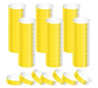KINBOM 600 Pièces Bracelets Néon Jaunes, Bracelets en Papier Imperméables Bracelets d'Événement Bracelets de Fête Brassards pour Concerts Foires Événements Fêtes (Jaune)