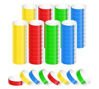 KINBOM 800 Pièces Néon Bracelet Événementiel, Bracelets en Papier Coloré Bracelets d'Identification Étanches pour Fête Événements Concerts Clubs (Vert/Rouge/Bleu/Jaune)