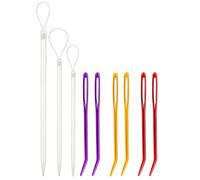 KINBOM 9 Pièces Aiguilles à Coudre, Coloré Aluminium Grand Oil Pointe Courbée Aiguille à Tapisserie Aiguille à Laine pour Les Travaux de Couture à La Main l'Artisanat La Broderie (Couleurs Aléatoires)