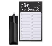 KINBOM Bloc-Notes Magnétique pour Réfrigérateur et Porte-Stylo Magnétique, Drôle To Do List Bloc Note Bloc-Notes pour Liste d'Épicerie avec Porte Stylo en Cuir PU pour un Plan Quotidien Organisé
