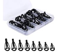 KINBOM Kit Réparation Anneaux Canne à Pêche, 1,8-3,2mm Acier Anneaux de Canne a Peche avec Boîte en Plastique Guide pour Canne a Peche pour Eau Douce Eau Salée Amateurs de Pêche (Noir, 8 Tailles)