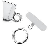 KINBOM Patch d'attache de Téléphone avec Anneau à Ressort en Métal, Patch Sangle Téléphone Portable Métal sans Adhésif Patch Universel pour Téléphone pour Plupart des Téléphones Intelligents (Argent)