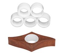 KINBOM Porte Page Livre Pouce, Signet de Pouce en Noyer Naturel, avec 5 Pièces Tailles Différentes Anneaux en Silicone, Titulaire de la Page de Livre pour Signets Lecteurs Rat de Bibliothèque