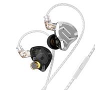 KINBOOFI Écouteurs Intra-Auriculaires KZ ZS10 Pro 4BA 1DD KZ, écouteur HiFi avec Bouton Tout-en-Un (Noir, avec Micro)