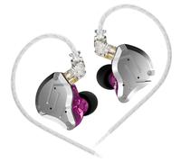 KINBOOFI Écouteurs Intra-Auriculaires KZ ZS10 Pro avec 5 conducteurs 4BA 1DD avec câble 0,75 mm détachable à 2 Broches, pour Musicien, Chanteur et Batteur (Violet, sans Micro)
