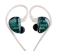 KINBOOFI KZ AS10 IEM Casque 5BA Haute fidélité Écouteurs Intra-Auriculaires à 5 Équilibré Armature pour Musicien(avec Micro, Vert)