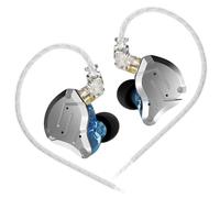 KINBOOFI KZ ZS10 Pro Écouteurs Intra-Auriculaires avec 4 Armatures Équilibrées et 1 Pilote Dynamique, HiFi Casques pour Batteur et Musicien (Bleu, sans Micro)