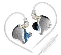 KINBOOFI KZ ZS10 Pro Écouteurs Intra-Auriculaires avec 4 Armatures équilibrées et 1 Pilote Dynamique pour Musicien Batteur (Bleu avec Micro)