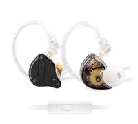 KINBOOFI KZ ZS10 Pro X dans Écouteurs Intra-Auriculaires, 4BA 1DD KZ Casque in Ear IEM Moniteur d'oreille avec Un câble à 2 Broches de 0,75 mm en détachable pour l'audiophile (Noir-X, avec Micro)