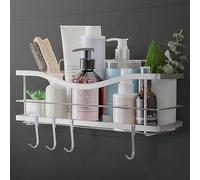 KINCMAX Etagère de Rangement de Douche - Chariot de Douche - Panier Salle de Bain sans Perçage - Étagère Murale Rangement Organisateur de Douche & Baignoire avec Crochets