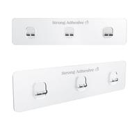 KINCMAX Lot de 2 crochets autocollants pour étagère de douche, étagères de cuisine et étagères de salle de bain - Crochet transparent et solide pour les murs - Crochets muraux robustes pour suspendre