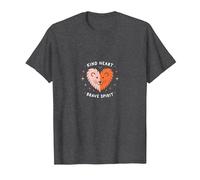 Kind Heart Brave Spirit Lion Inspiration, Maternelle T-Shirt, Homme, Chiné Foncé, S