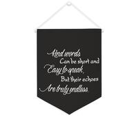 Kind Words Can Be Short and Easy to Speak, But Their Echoes Are Truly Endless Canvas Banner Inspiration Wall Hanging Fanion Banner Wall Home Decoration Art for Living Room Bedroom Office
