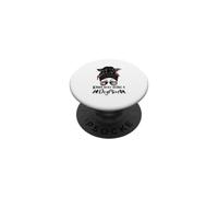 Kinda Busy Being A Dog Mom Little Lion Funny Messy Bun PopSockets PopGrip Adhésif