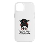 Kinda Busy Being A Dog Mom Pharaoh Hound Funny Messy Bun Coque pour iPhone 14 Plus