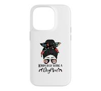 Kinda Busy Being A Dog Mom Pharaoh Hound Funny Messy Bun Coque pour iPhone 14 Pro