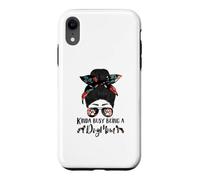Kinda Busy Being A Dog Mom Pharaoh Hound Funny Messy Bun Coque pour iPhone XR