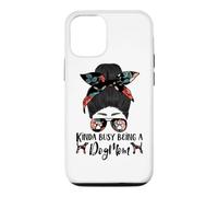 Kinda Busy Being A Dog Mom Plott Hound Funny Messy Bun Coque pour iPhone 12/12 Pro