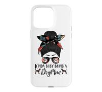 Kinda Busy Being A Dog Mom Plott Hound Funny Messy Bun Coque pour iPhone 15 Pro Max