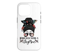Kinda Busy Being A Dog Mom Plott Hound Funny Messy Bun Coque pour iPhone 16 Pro