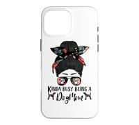 Kinda Busy Being A Dog Mom Plott Hound Funny Messy Bun Coque pour iPhone 16 Pro Max