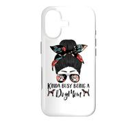 Kinda Busy Being A Dog Mom Plott Hound Funny Messy Bun Coque pour iPhone 17