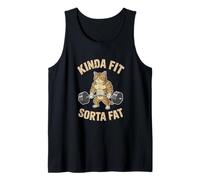 Kinda Fit Sorta Fat Funny Cat Haltérophilie Gym Débardeur