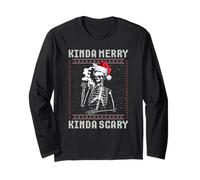 Kinda Merry Kinda Scary Squelette de Noël pour Femme Manche Longue