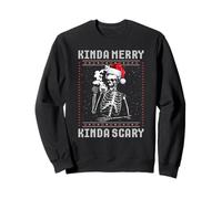 Kinda Merry Kinda Scary Squelette de Noël pour Femme Sweatshirt