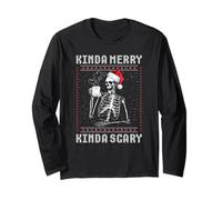 Kinda Merry Kinda Scary Squelette de Noël pour Homme Manche Longue