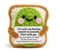 Kindbots Robot toast à l'avocat - Cadeau d'amitié amusant - Gen Z, Millennial BFF - Décoration de fête de Galentine avec citation spirituelle de meilleur ami