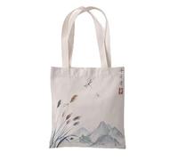Kinde Sac Fourre Tout Bleu Blanc Sac Cabas Chanvre de Coton tote bag Réutilisable Cabas Femme Pliable Sac Cabas Femme Lavable Sac en Tissu Durable Sac en Toile Cadeaux 30x40cm/1 Pcs