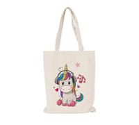 Kinde Sac Fourre Tout Licorne Blanche - Rouge Tote Bag Chanvre de Coton Sac Tissu Réutilisable Sac en Toile Pliable Sac en Tissu Lavable Sac Toile Durable Sacs Cadeaux 30x40cm/1 Pcs