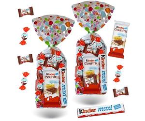 KINDER - 2x 40 chocolats Schokobons et Mini Bueno, Maxi et Country