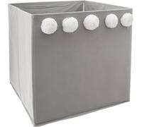 Kinder-Aufbewahrungsbox mit Pompons - grau - Atmosphera créateur d'intérieur