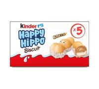 KINDER - Biscuits Lait Et Noisettes Happy Hippo, Gourmands Et Fondants, 5 Biscuits 103,5g - Lot De 4