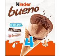 KINDER BUENO Cônes Noisettes et Chocolat blanc x4 248g