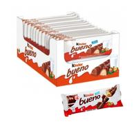 Kinder Bueno - Fine Gaufrette Chocolat au Lait avec un Coeur Lait et Noisettes 30 x 21,5g /Boîte 1 boîte