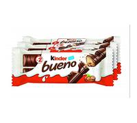 Kinder Bueno - Gaufrettes enrobées de chocolat au lait - lot de 3 paquets de 43 g