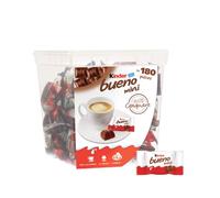 Kinder Bueno Mini - Fines Gaufrettes enrobées de Chocolat au Lait fourrées Lait et Noisettes - Goûter Fondant et Croustillant - Boite de 180 pièces