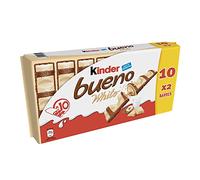 KINDER Bueno White lait et noisette - Le paquet de 10x2 barres.