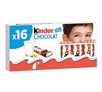 KINDER Chocolat - Barres chocolatées fourrées au lait paquet de 16 barres 200g - Lot de 2 paquets.
