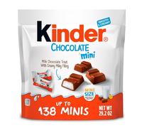 Kinder Chocolate Mini paquet de 827,8 g, jusqu'à 138 minis, barre de chocolat au lait avec garniture crémeuse au lait, bonbons emballés individuellement