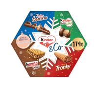 Kinder & Co, Boite de Chocolats et Gaufrettes, 174 g | Assortiment de 4 saveurs, Kinder Bueno, Hanuta Minis, Mini Eggs noisette et Tronky